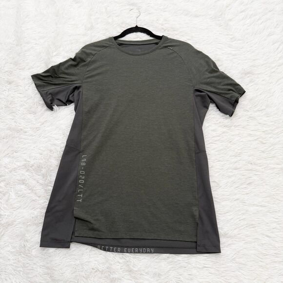 Men Lululemon Always Agile Short Sleeve Shirt Graphite Grey and Green - Picture 7 of 9